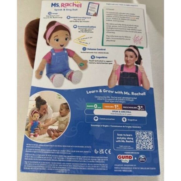 New Ms. Rachel Speak and Sing Doll Interactive Sensory 16-Inch Plush Doll - Picture 4 of 7